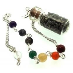 Pyrite Glass Bottle Chakra Pendulum