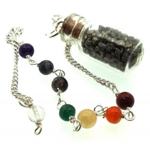 Pyrite Glass Bottle Chakra Pendulum