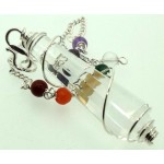 Clear Quartz Double Terminated Spiral Chakra Pendulum