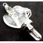 Clear Quartz Gemstone Carved Angel Pendulum