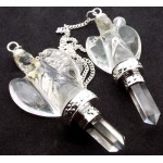 Clear Quartz Gemstone Carved Angel Pendulum