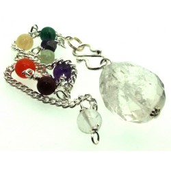 Clear Quartz Faceted Freeform Chakra Pendulum