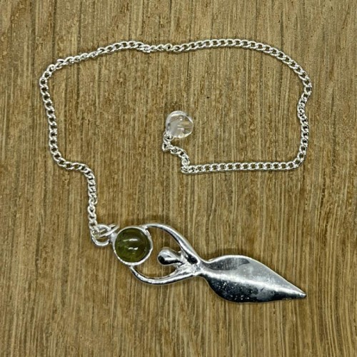 Peridot Goddess Gemstone Pendulum