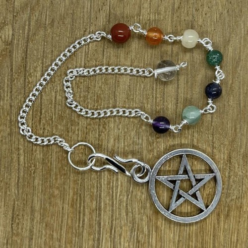 Metal Pentacle Chakra Pendulum