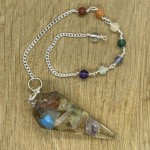 Orgone Faceted Point Chakra Pendulum