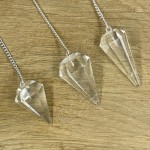 Six Faceted Clear Quartz Point Chakra Pendulum