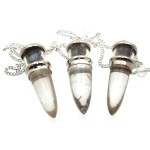 Labradorite and Quartz Gemstone Vial Pendulum