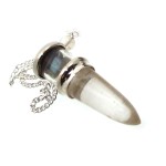 Labradorite and Quartz Gemstone Vial Pendulum