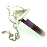 Amethyst and Quartz Pyramid Pendulum