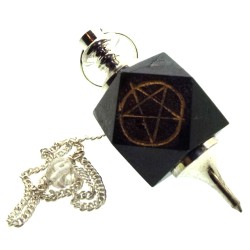 Black Tourmaline Gemstone Pentacle Pendulum