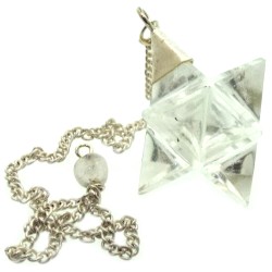 Clear Quartz Gemstone Merkaba Pendulum