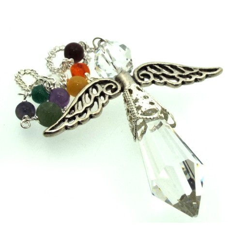 Cut Glass Crystal Guardian Angel Chakra Pendulum