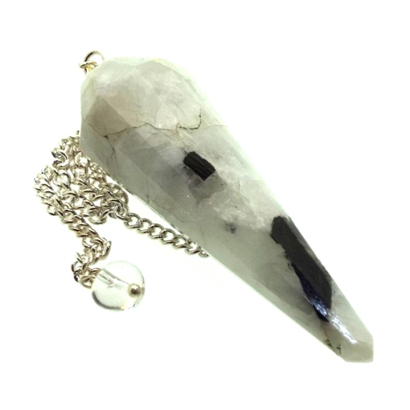 Rainbow Moonstone Gemstone Terminated Pendulum