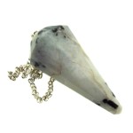 Rainbow Moonstone Gemstone Terminated Pendulum