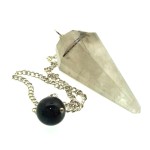 Tourmalated Quartz Gemstone Terminated Pendulum