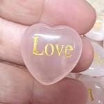 Rose Quartz Gemstone Mini Carved Love Heart