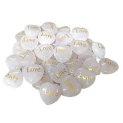 Quartz Gemstone Mini Carved Love Heart