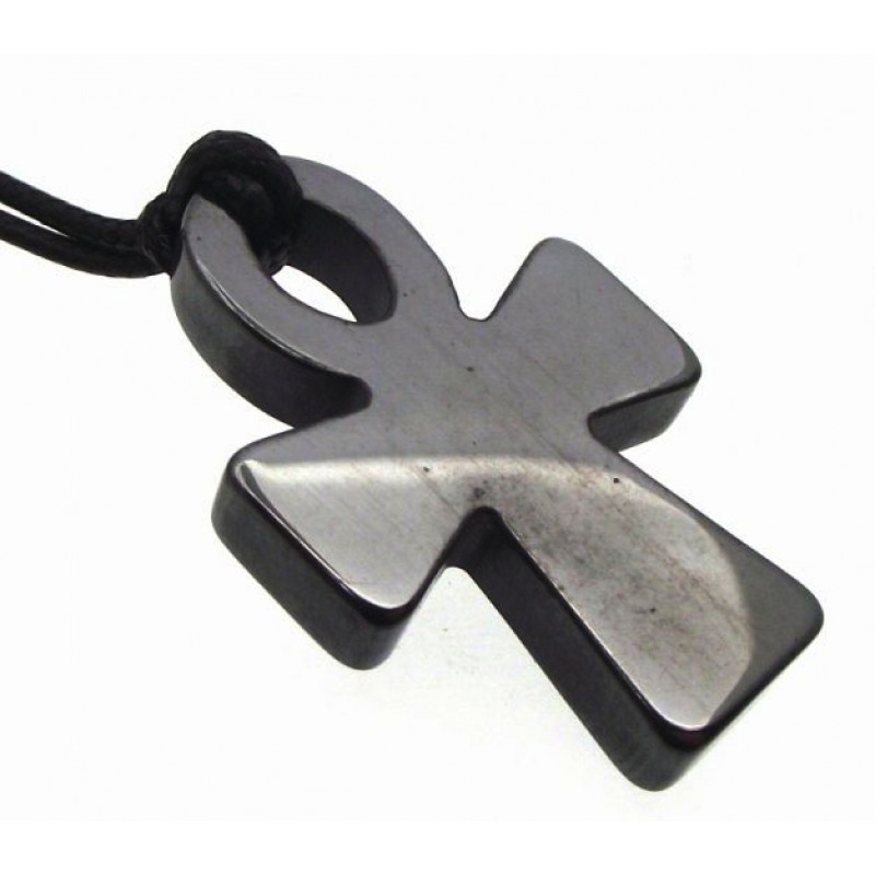 Small Egyptian Hematite Ankh Cross Pendant For Eternal Life - Black Hematite Cross Pendant Small Egyptian Hematite Ankh Cross Pendant For Eternal Life - Black Hematite Cross Pendant