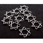 10x Silver Plated Six Pointed Star Charms