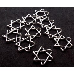 10x Silver Plated Six Pointed Star Charms