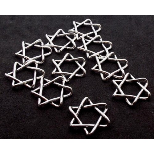 10x Silver Plated Six Pointed Star Charms