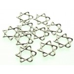 10x Silver Plated Six Pointed Star Charms