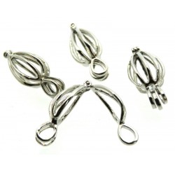 4x Small Hinged Opening Metal Cage Charms