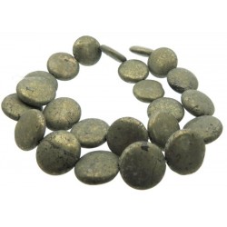 16 inch 18mm Pyrite Coin Bead String