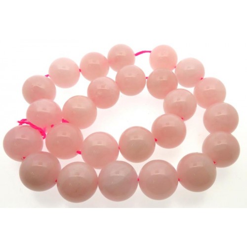 16 inch 16mm Round Rose Quartz Bead String