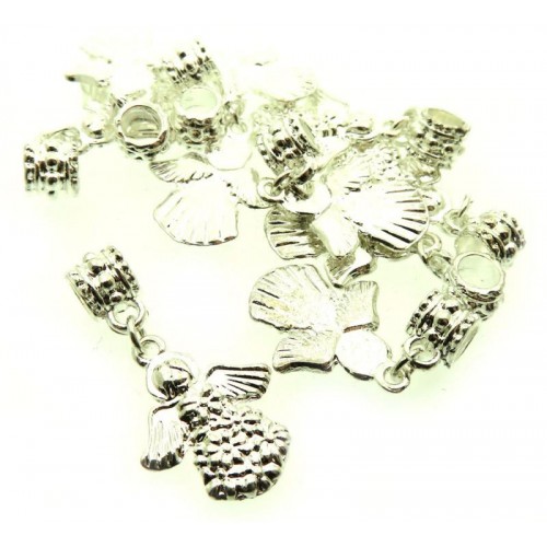 10x Silver Coloured Metal Dangling Angel Charms