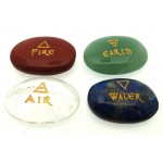 Carved Gemstone Earth Air Fire Water Cabochon Set