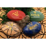 Carved Gemstone Earth Air Fire Water Cabochon Set