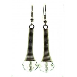 Clear Sparkling Faceted Dropper Fishhook Earrings