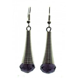 Indigo Sparkling Faceted Dropper Fishhook Earrings