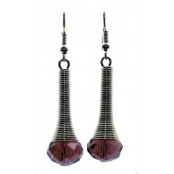 Purple Sparkling Faceted Dropper Fishhook Earrings