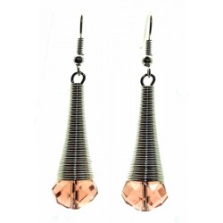 Vintage Rose Sparkling Faceted Dropper Fishhook Earrings