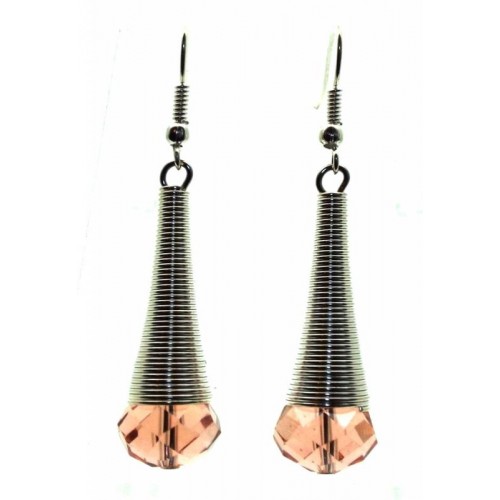 Vintage Rose Sparkling Faceted Dropper Fishhook Earrings