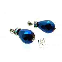 Royal Blue Sparkling Faceted Post Earrings