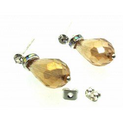 Golden Sparkling Faceted Post Earrings