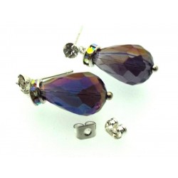 Purple Sparkling Faceted Post Earrings