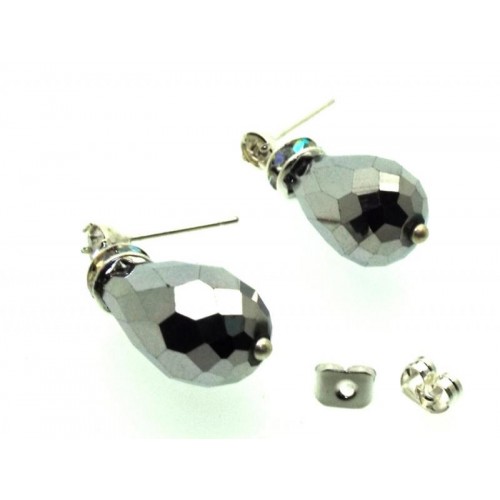 Silver Effect Sparkling Faceted Post Earrings