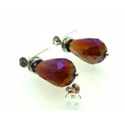 Topaz Effect Sparkling Faceted Post Earrings