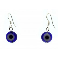 Evil Eye Glass Bead Fishhook Earrings