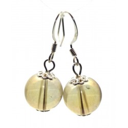 Golden Aura Crystal Glass Fishhook Earrings