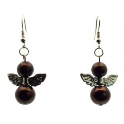 Brown Guardian Angel Fishhook Earrings