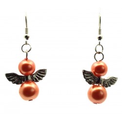 Coral Guardian Angel Fishhook Earrings