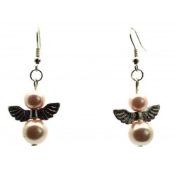 Pale Pink Guardian Angel Fishhook Earrings