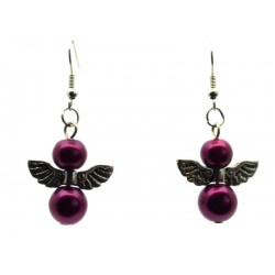 Purple Guardian Angel Fishhook Earrings