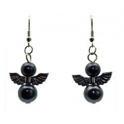 Slate Guardian Angel Fishhook Earrings