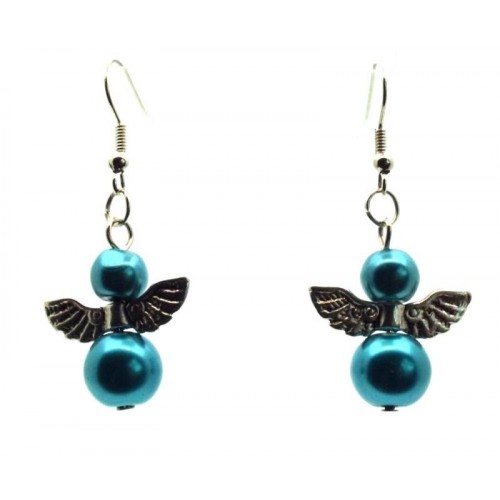 Turquoise Guardian Angel Fishhook Earrings